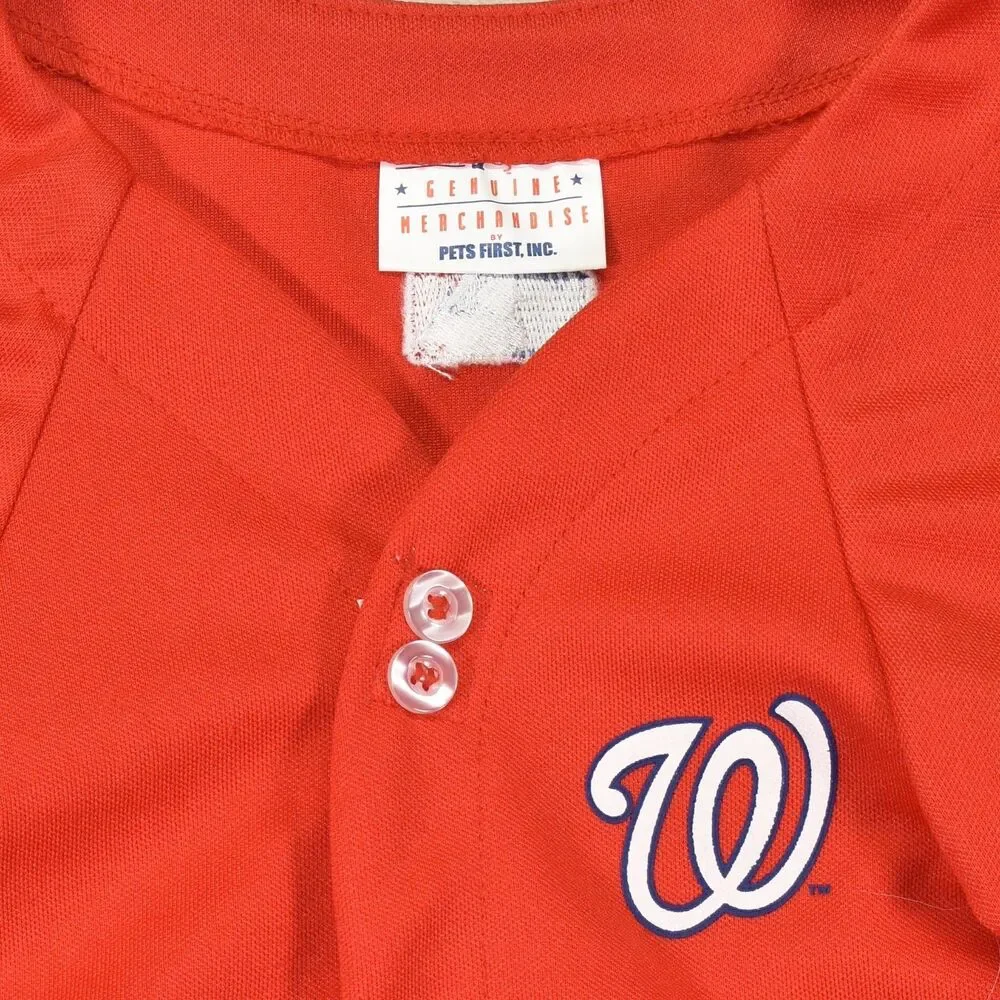 Washington Nationals Dog Jersey Large Red MLB Pet Shirt Fanatics 01 Baseball